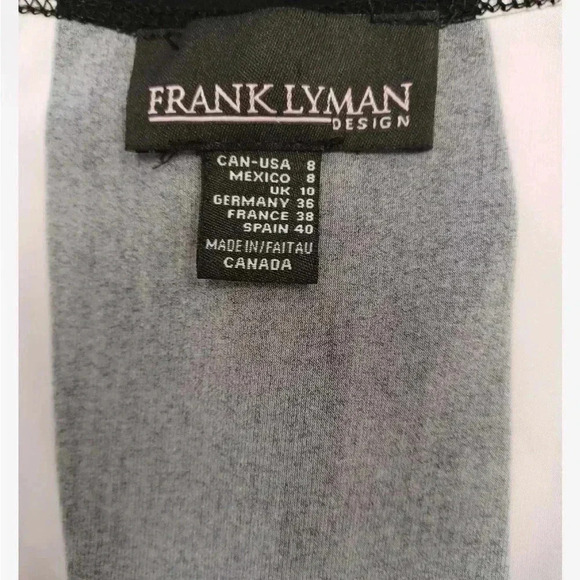 Frank Lyman Black  White Geometric Sleeveless Midi Dress Size 8 - Picture 7 of 10